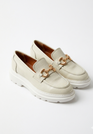 Frank - Cream Platform Loafers